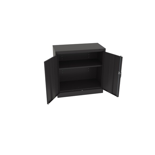 Unassembled Under-Counter Hgt Storage Cabinet, 36"Wx24"Dx36"H, Black